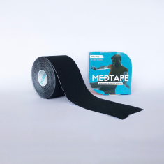 Bandagem Elástica Fita de Kinésio Preta 5cm x 5m 5 unidades - Medtape